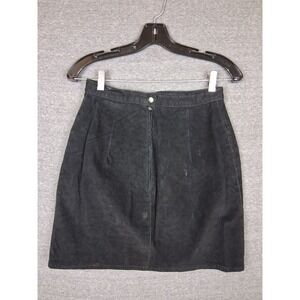 VTG Phoenix Womens Skirt 11 Black Suede Leather Mini Rockabilly Preppy Western